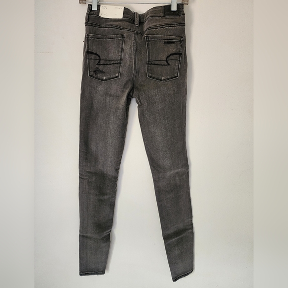 American Eagle Hi-Rise Jegging Grey Super Stretch 2 Long - Picture 3 of 4